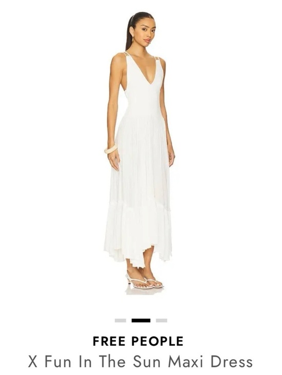 Free People Dresses & Skirts - Free People Fun In The Sun White V-Neck Pleated Maxi Dress